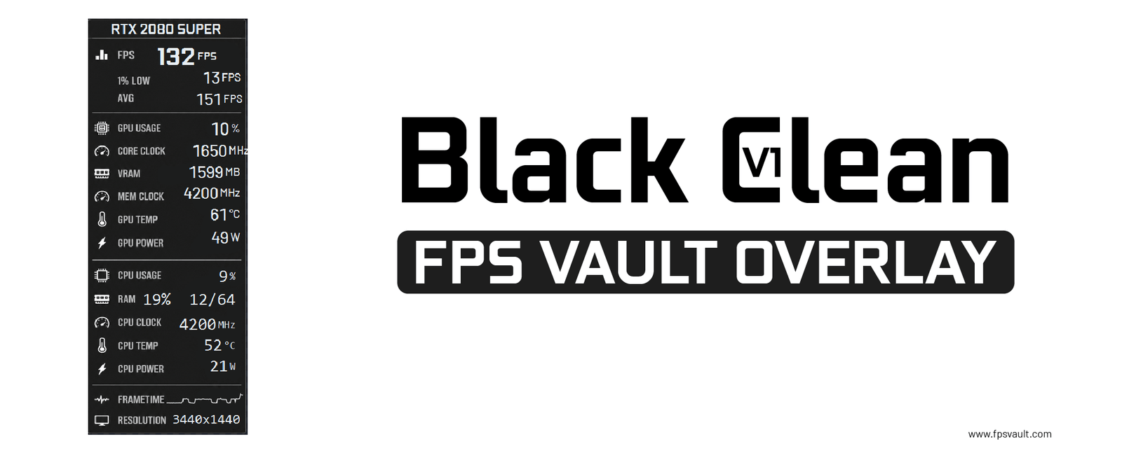 Black Clean V1 – FPS Vault Overlay