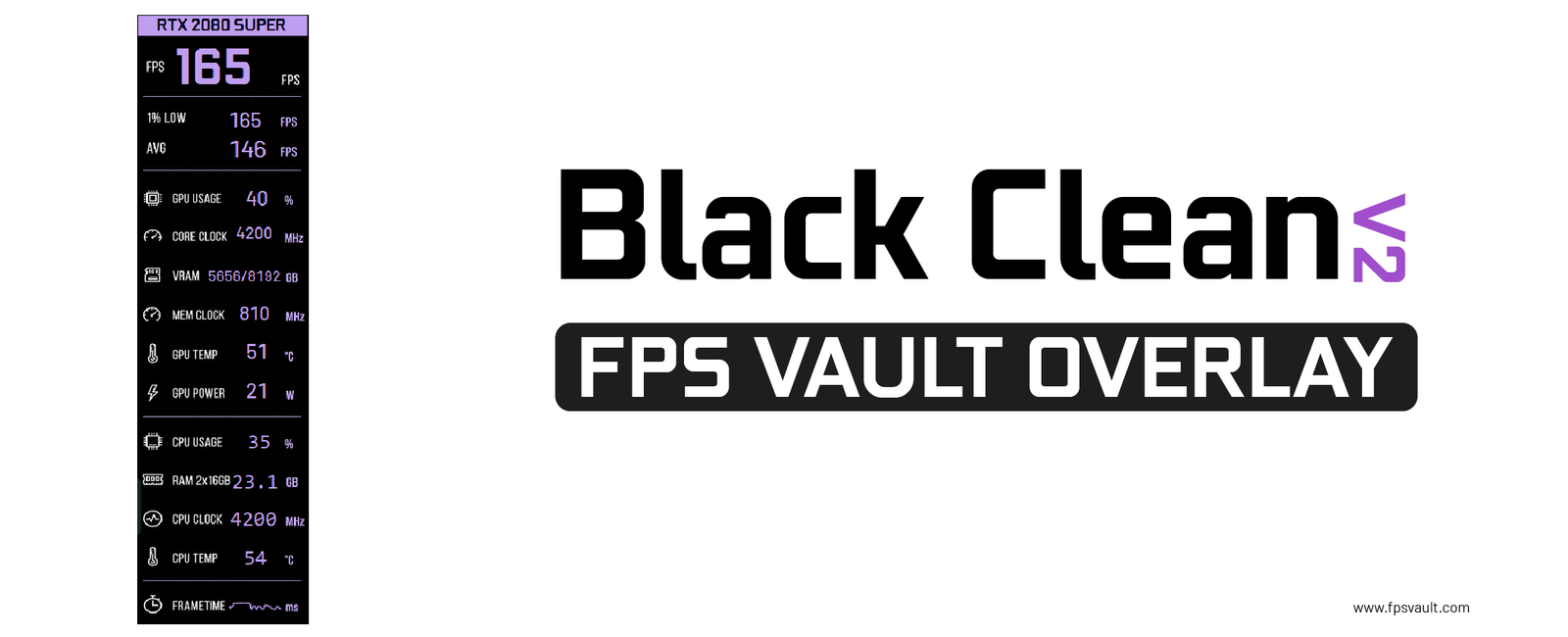 Black Clean V2 - FPS Vault Overlay