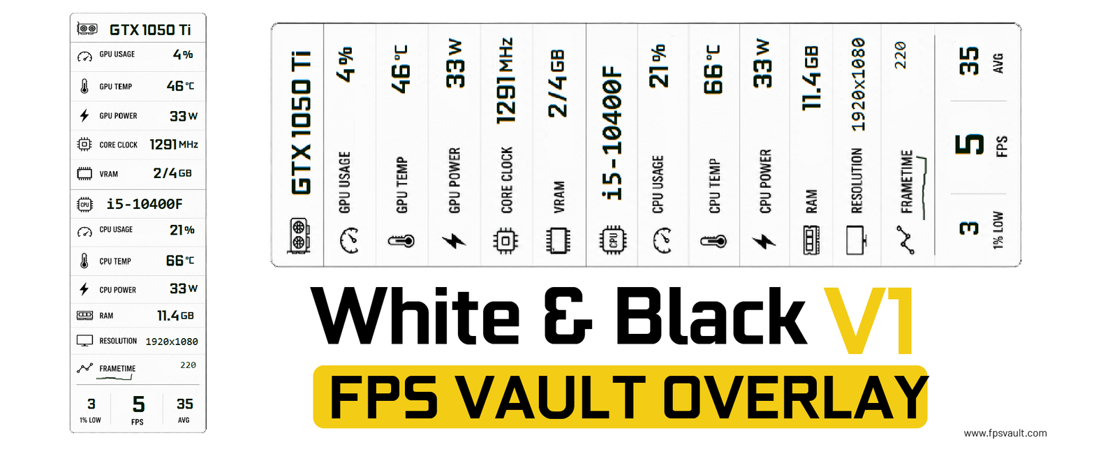 White & Black V1 - FPS Vault Overlay